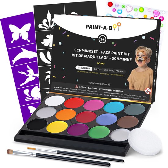 Water-Based Makeup Set 15 Colors | Paint-A-Boo