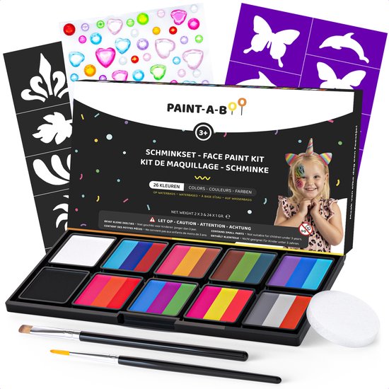 Schminkset Op Waterbasis 26 Kleuren Splitcake Schmink | Paint-A-Boo