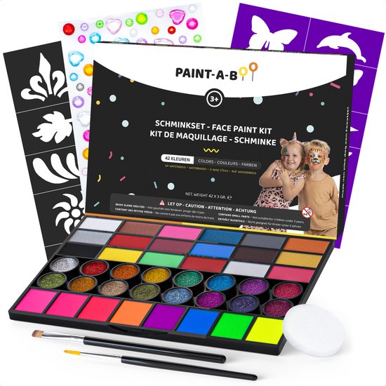 Schminkset Op Waterbasis 42 Kleuren | Paint-A-Boo