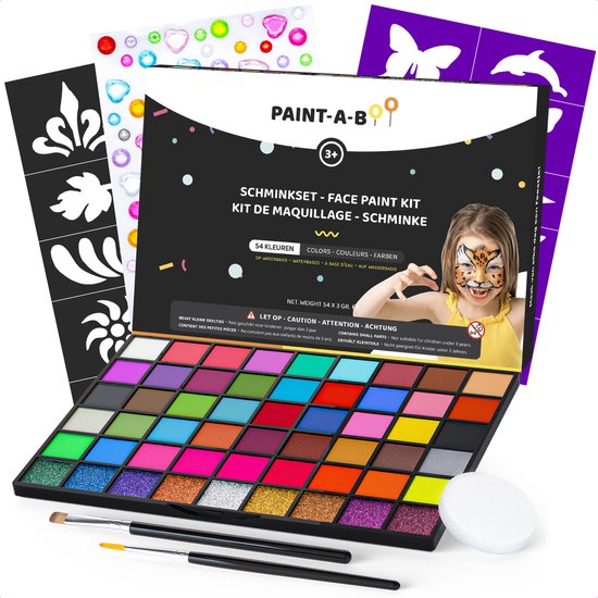 Schminkset Op Waterbasis 54 Kleuren | Paint-A-Boo