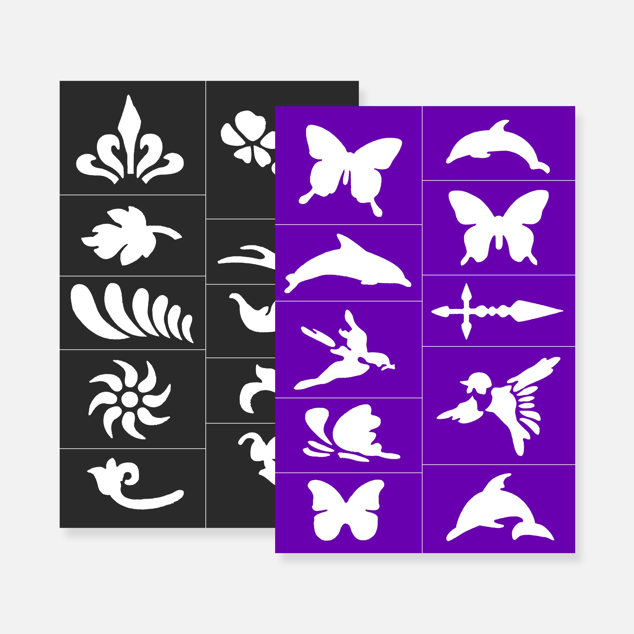 Schmink sjablonen van de glow schmink set op waterbasis met 8 kleuren van Paint-A-Boo