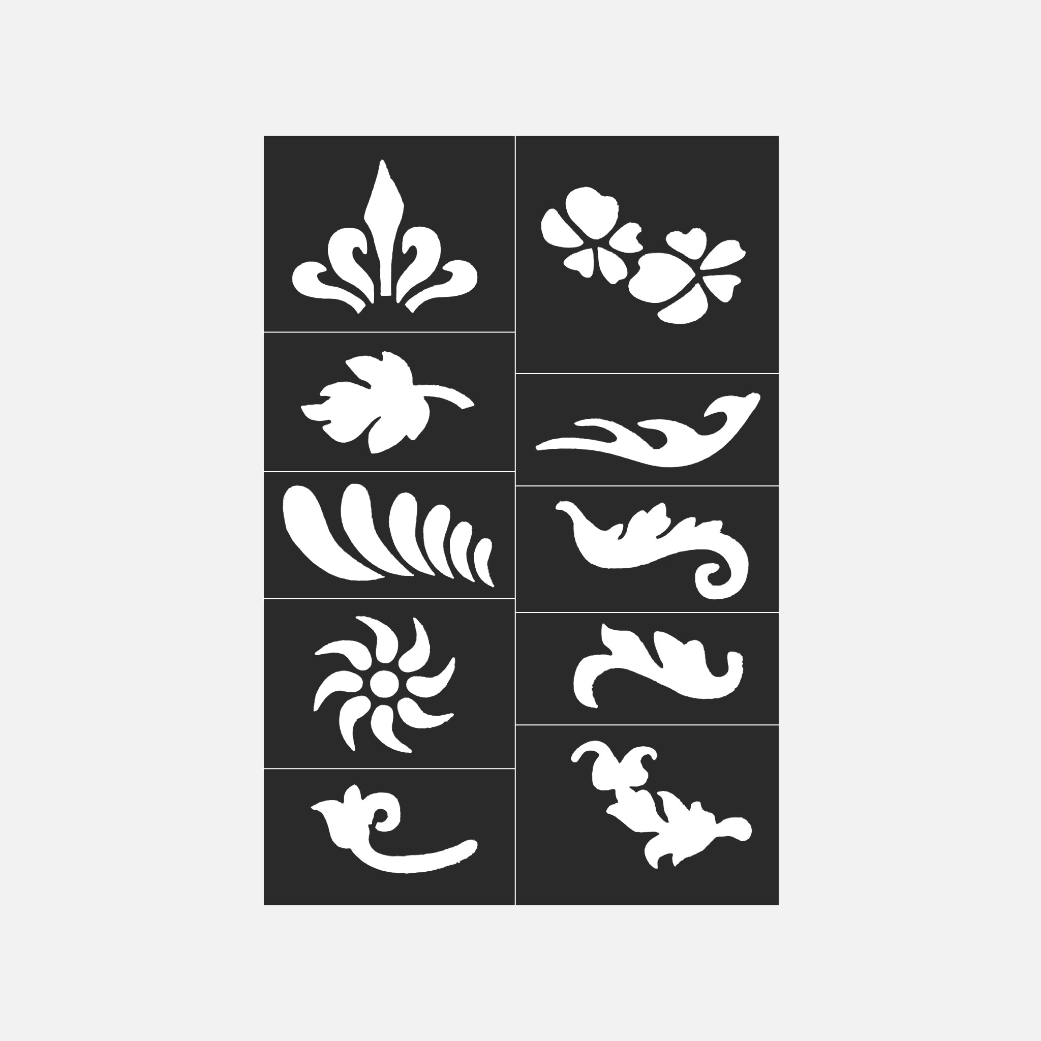 Sjabloon schmink met bloemen en fantasie design