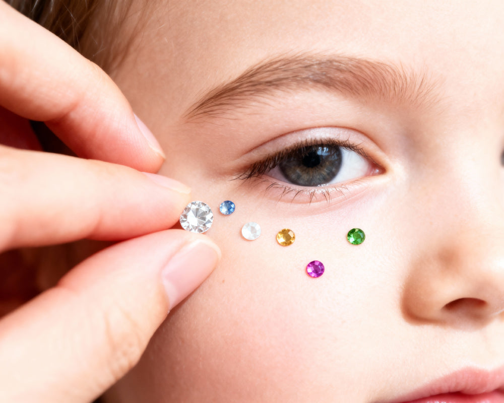 Schmink steentjes diamant eenvoudig aanbrengen op de huid