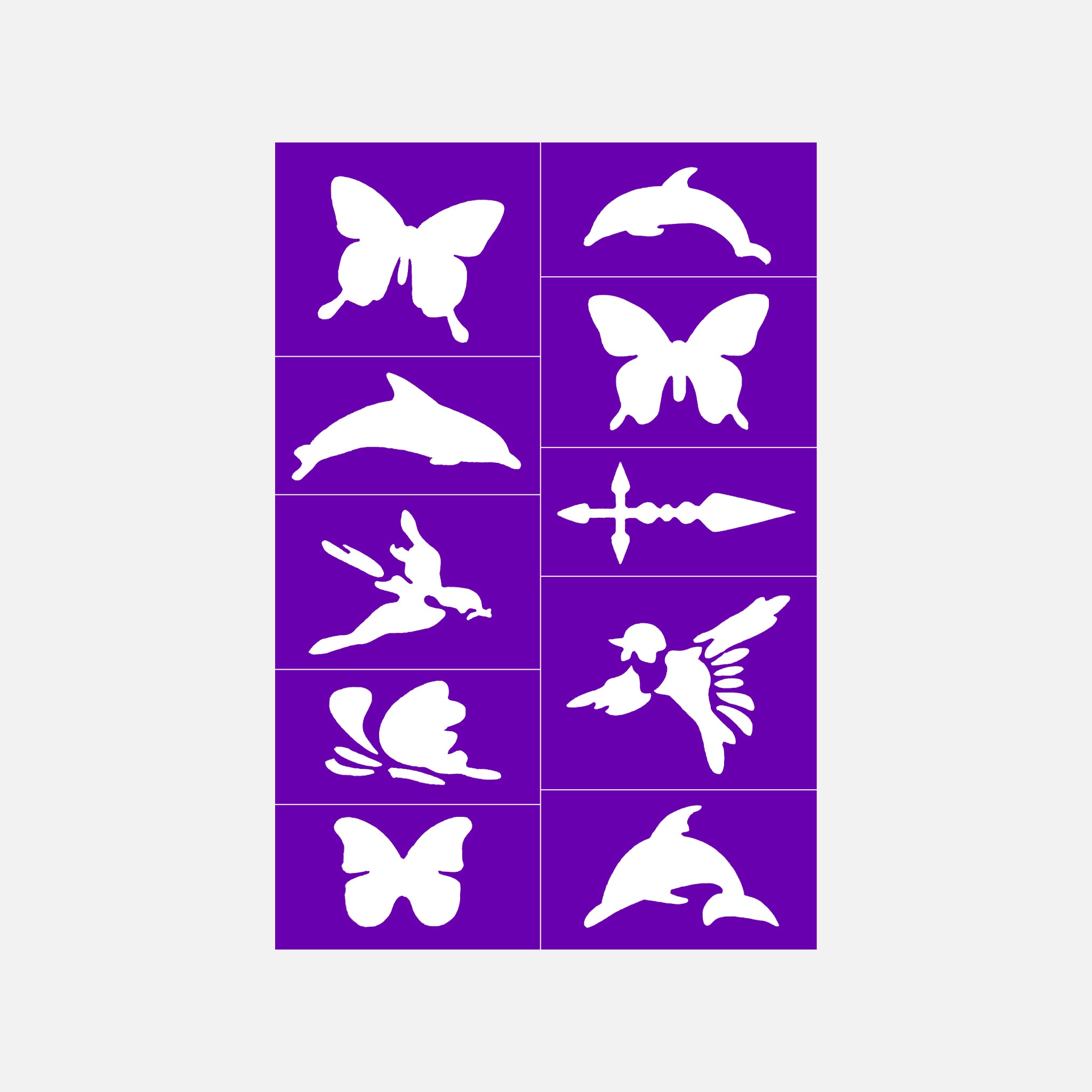 Schmink stencils met verschillende dieren