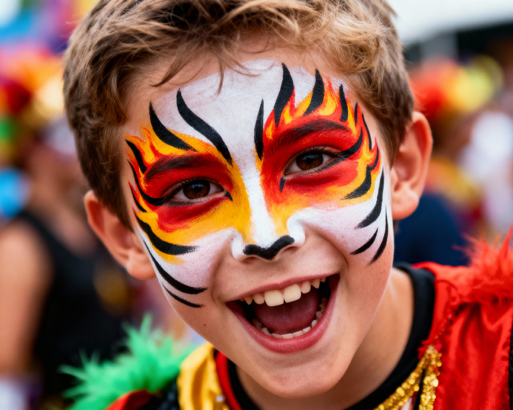 Tijgerdesign gemaakt met splitcake schmink