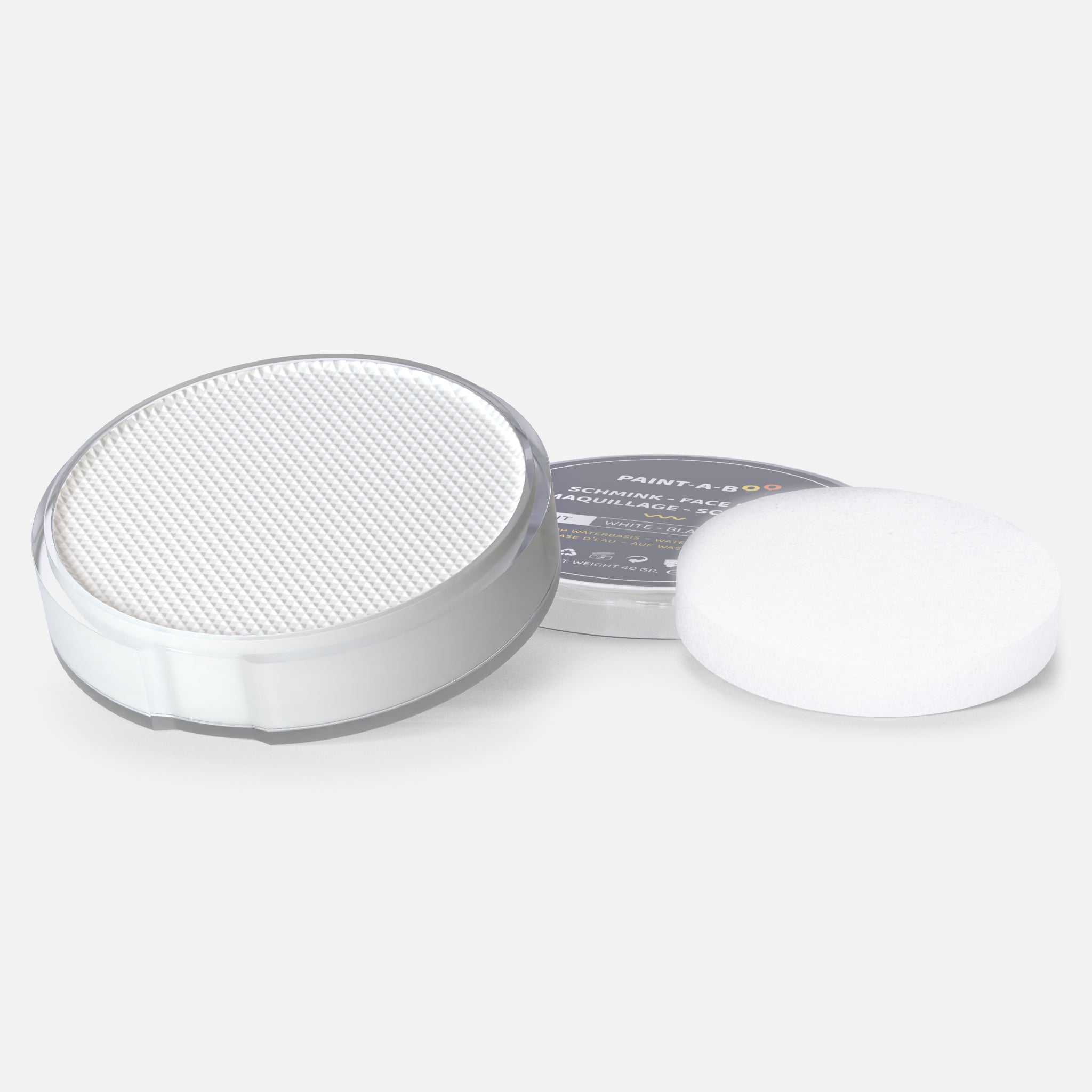 Schmink wit in potje met schminksponsje